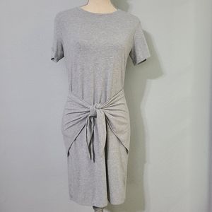 Theory Dakui Melange Jersey Knit Gray Tie Front Stretch Dress Size‎ Medium